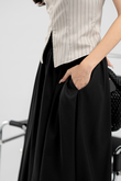 SEAN PUFF BALL MIDI SKIRT (BLACK)