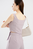 KENDELL ASYMMETRICAL HEM TOP (LAVENDER GRAY)