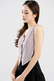 BONNY BUTTON FRONT VEST TOP (LAVENDER GRAY)