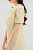 EDWIE ROUND NECK MINI DRESS (CORNSILK)