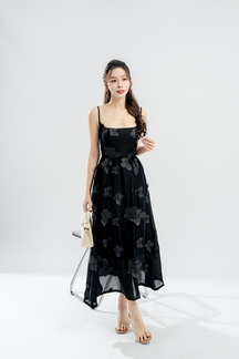 HAENA BUTTERFLIES CAMI DRESS (BLACK)