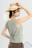 YERI TIE RIBBON VEST TOP (LAUREL GREEN)