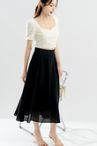 LAILA HIGH WAIST MIDI SKIRT (BLACK)