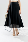 LAILA HIGH WAIST MIDI SKIRT (BLACK)