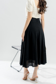 LAILA HIGH WAIST MIDI SKIRT (BLACK)