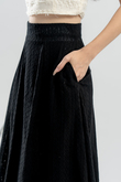 LAILA HIGH WAIST MIDI SKIRT (BLACK)