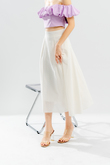 LAILA HIGH WAIST MIDI SKIRT (WHITE)