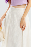 LAILA HIGH WAIST MIDI SKIRT (WHITE)