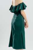 MELODY OFF SHOULDER MERMAID DRESS (DARK GREEN)