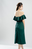 MELODY OFF SHOULDER MERMAID DRESS (DARK GREEN)