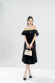 MELODY OFF SHOULDER MERMAID DRESS (BLACK)