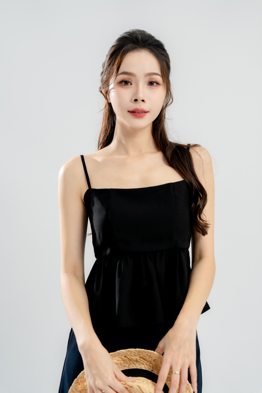 SUZY BABYDOLL CAMI TOP (BLACK)