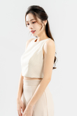 GLADYS ROUND NECK CROP TOP (DIRTY WHITE)