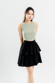 GLADYS ROUND NECK CROP TOP (LAUREL GREEN)