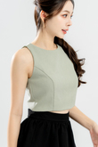 GLADYS ROUND NECK CROP TOP (LAUREL GREEN)