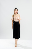 PAYTON BACK SPLIT PENCIL SKIRT (BLACK)