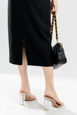 PAYTON BACK SPLIT PENCIL SKIRT (BLACK)