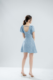 GIANA RUCHED BUST MINI DRESS (MAYA BLUE)