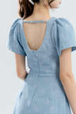 GIANA RUCHED BUST MINI DRESS (MAYA BLUE)