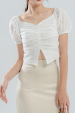 BRIANNA FRONT SPLIT TOP (EYELET)