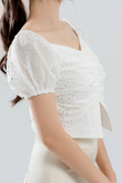 BRIANNA FRONT SPLIT TOP (EYELET)