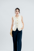 KAITLYN BUTTON VEST TOP (CREAM)