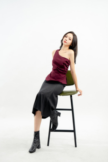 EMA ONE SHOULDER TOP (MAROON)