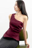 EMA ONE SHOULDER TOP (MAROON)