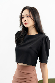 GIANNA ROUND NECK TOP (BLACK)