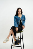 LEVO CROPPED DENIM JACKET (DARK WASH)