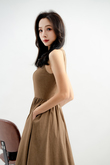 DOLLEE FLARE MIDAXI DRESS (COFFEE)