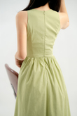 DOLLEE FLARE MIDAXI DRESS (PLUM GREEN)