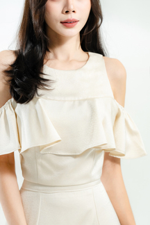 KIKO COLD SHOULDER TOP (ANTIQUE WHITE)