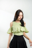 KIKO COLD SHOULDER TOP (PLUM GREEN)