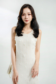 SUNI HOLLOW OUT KNIT SLEEVELESS DRESS (3D FLORAL)