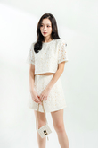 DAVIN HIGH WAIST SKORT (CREAM)