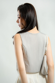 BONNY BUTTON FRONT VEST TOP (GREY STRIPE)