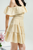 MINAY RUCHED TIERED SKIRT (YELLOW)