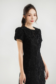 ELI RIBBON MINI DRESS (BLACK)