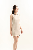 RYLEN ROUND NECK MINI DRESS (BEIGE)