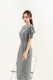 JAYCE SLIT BACK BODYCON DRESS (GREY)