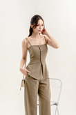 KYRIE BUTTON CAMI TOP (ARMY GREEN)