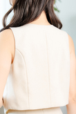 MONROE BUTTON FRONT VEST TOP (CREAM)