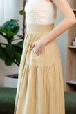 ELIZ SIDE SPLIT MIDI SKIRT (GINGER)