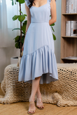 TAMIA SWEETHEART ASYMMETRICAL DRESS (BABY BLUE)