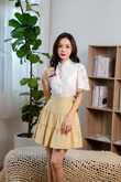 ARIA MANDARIN COLLAR TOP (WHITE)