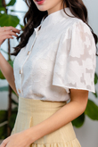 ARIA MANDARIN COLLAR TOP (WHITE)