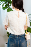 COLE MANDARIN COLLAR TOP (CREAM)