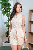 CLEOY CHEONGSAM TOP (CREAM)