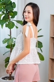 MIDOO SELF TIE RIBBON TOP (WHITE)